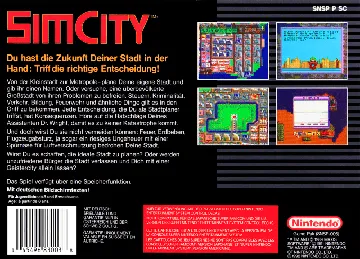 SimCity (Europe) box cover back